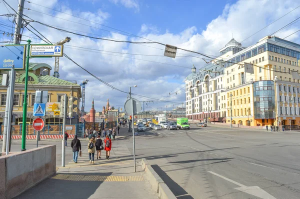 Moskou Rusland April 2015 Rode Plein Basil Cathedral Moskou Mensen — Stockfoto