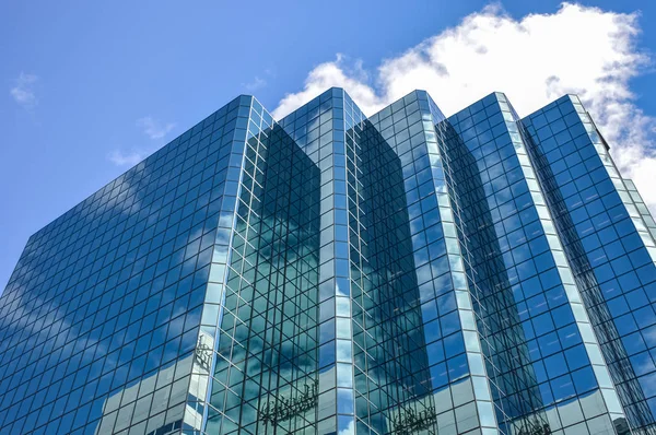 Rascacielos Cristal Que Refleja Las Nubes Centro Ottawa — Foto de Stock