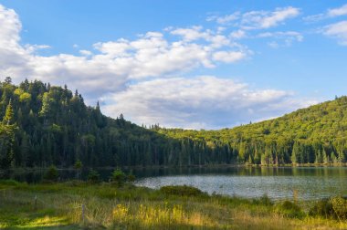 Mont Tremblant Milli Parkı'nda bir dağ üstüne doğal görünümünden.