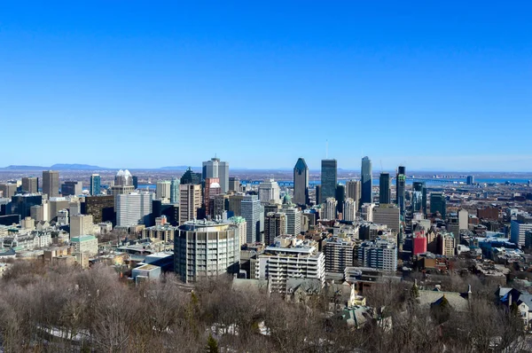 Skyline Montreal Zimie Kanada — Zdjęcie stockowe