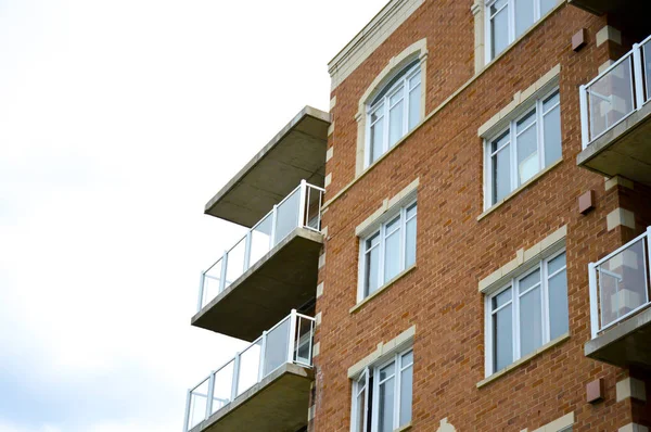 Immeuble Résidentiel Avec Balcons Centre Ville Montréal Canada — Photo