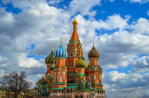 Moscou Rússia Praça Vermelha Vista Catedral Basílio Partir Vista Trás — Fotografia de Stock