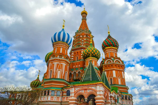 Moscou Rússia Praça Vermelha Vista Catedral Basílio Partir Vista Trás — Fotografia de Stock