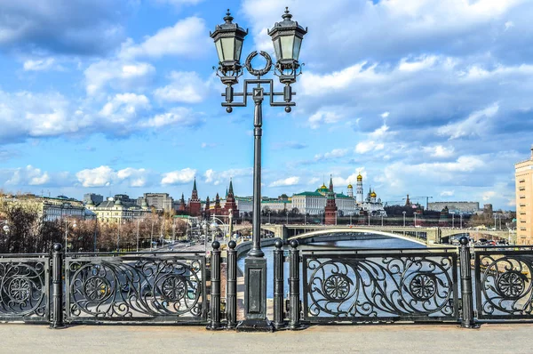 Moskova Şehir Kırmızı Kare Kremlin Hakkında Sokak Lambası — Stok fotoğraf