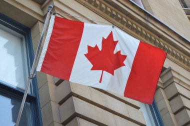 Ottawa Kanada bayrağı sallayarak 