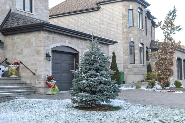 Dyra Hus Snö Montreal Kanada — Stockfoto