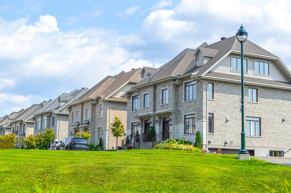 Expensive modern house with huge windows in Montreal, Canada.