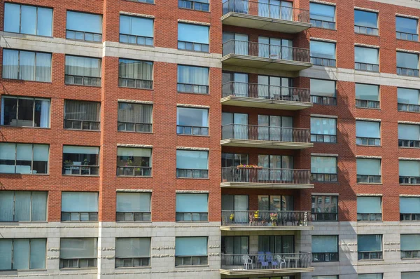 Edificios Condominios Modernos Con Enormes Ventanas Montreal Canadá —  Fotos de Stock