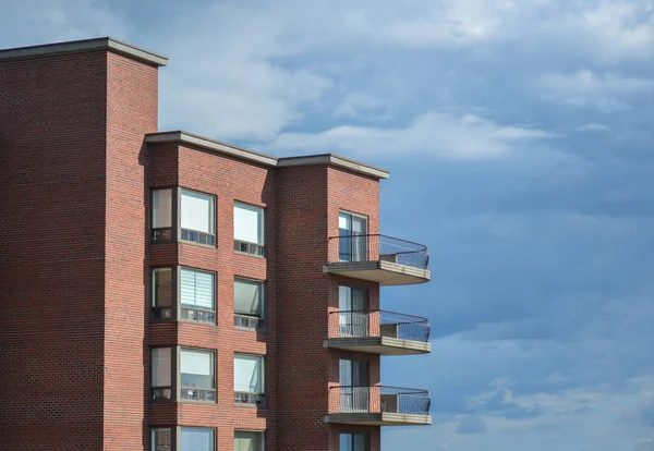 Edificios Condominios Modernos Con Enormes Ventanas Montreal Canadá —  Fotos de Stock