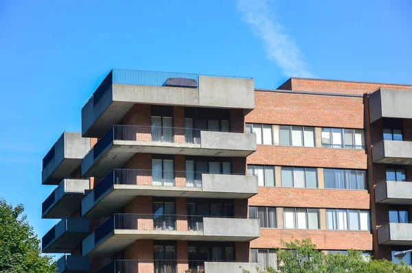 Immeubles Condos Modernes Avec Grandes Fenêtres Montréal Canada — Photo