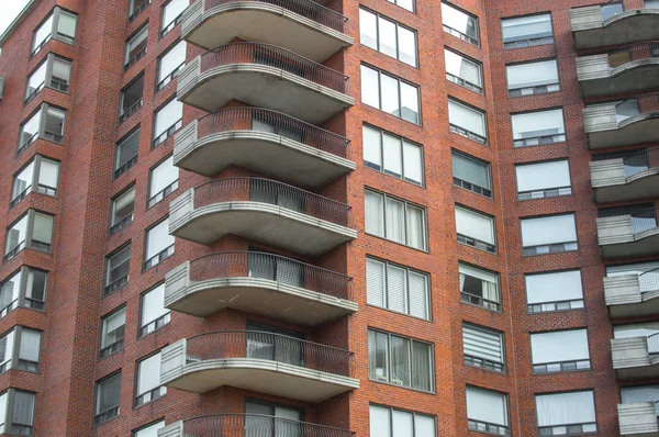 Edificios Condominios Modernos Con Enormes Ventanas Montreal Canadá — Foto de Stock