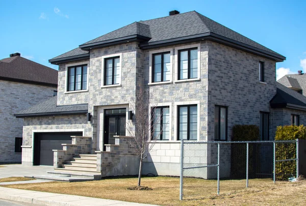 Luxe Huis Montreal Canada Tegen Blauwe Hemel — Stockfoto