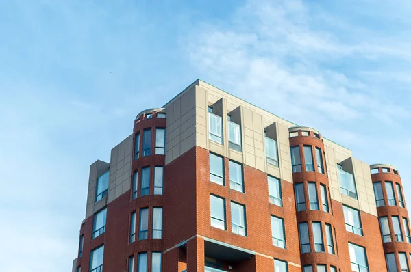 Edificios Condominios Modernos Con Enormes Ventanas Montreal Canadá —  Fotos de Stock