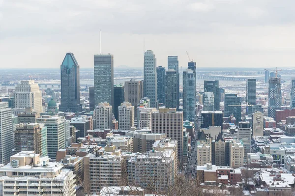 Montreal Canadá Fevereiro 2020 Montreal Skyline Kondiaronk Belvedere Mont Royal — Fotografia de Stock