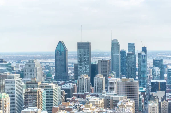 Montreal Skyline Kondiaronk Belvedere Mont Royal Winter — Stock Photo, Image