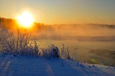 Kış güneş manzara