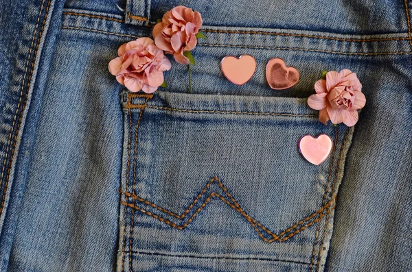 Jeans de poche carte amour — Photo