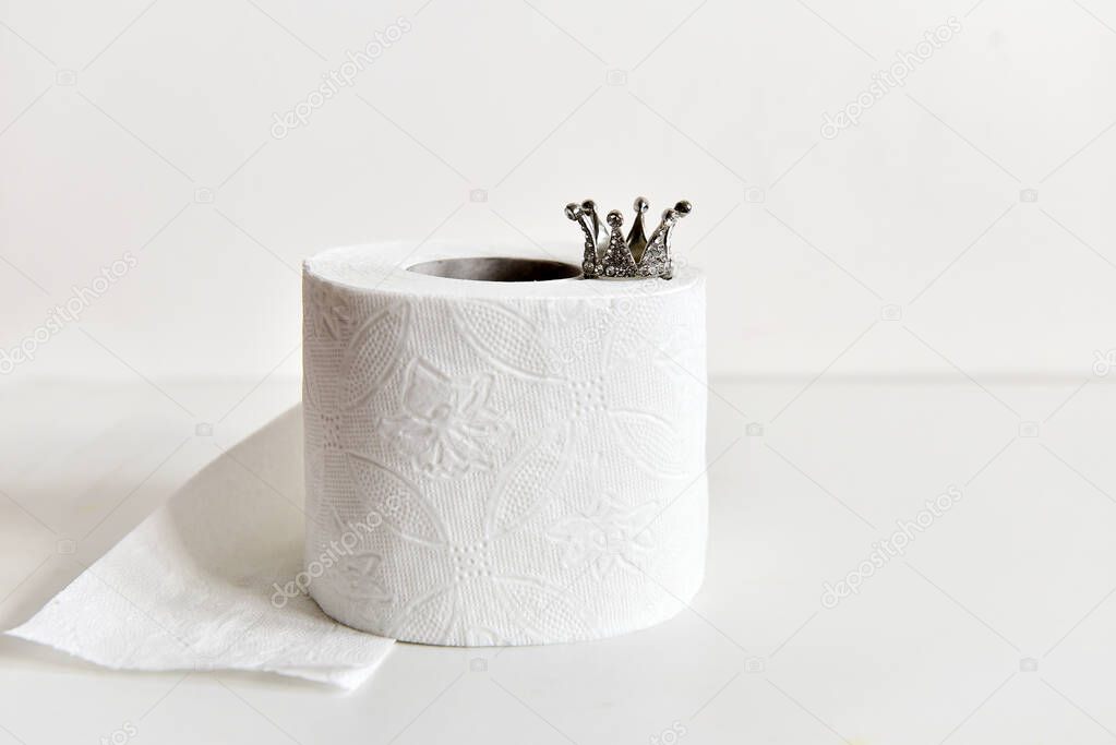 The most popular product in connection with the current situation in the world is toilet paper. Coronavirus. space for text, background.