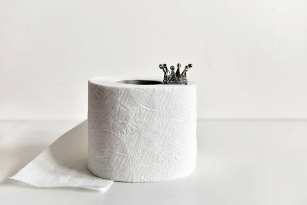 The most popular product in connection with the current situation in the world is toilet paper. Coronavirus. Place for text, background.