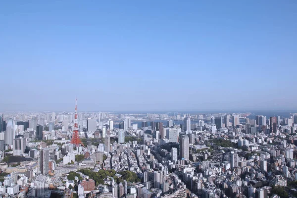 Tokyo siluetinin panoramik hava görüntüsü