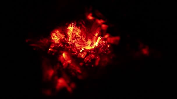 Cheminée de feu en gros plan macro hd 