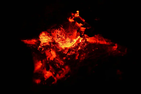 Fireplace Fire Closeup Macro — Stock Photo, Image