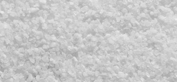 Beyaz deniz tuzu arka plan dokusu, yukarıdan makro fotoğrafçılık
