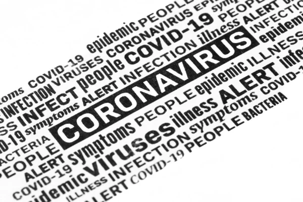 Coronavirus Word Cloud Concept illustration on white background
