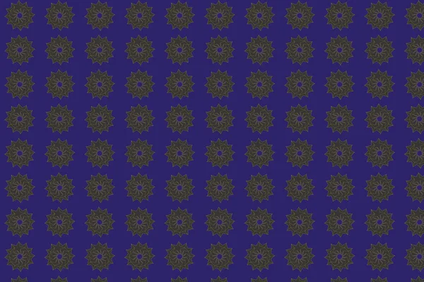 Цветочный Дизайн Цветками Форме Звезды Черного Цвета Желтой Окантовкой Фиолетовом — стоковое фото