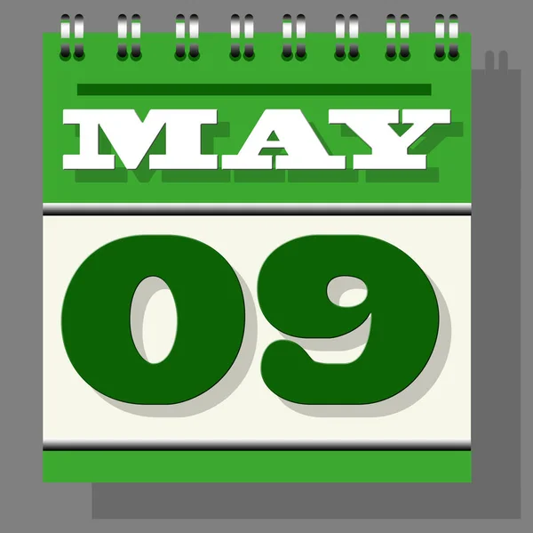 Zelené Barevný Kalendář Datem Května Čas Památku Smíření Pro Kteří — Stock fotografie