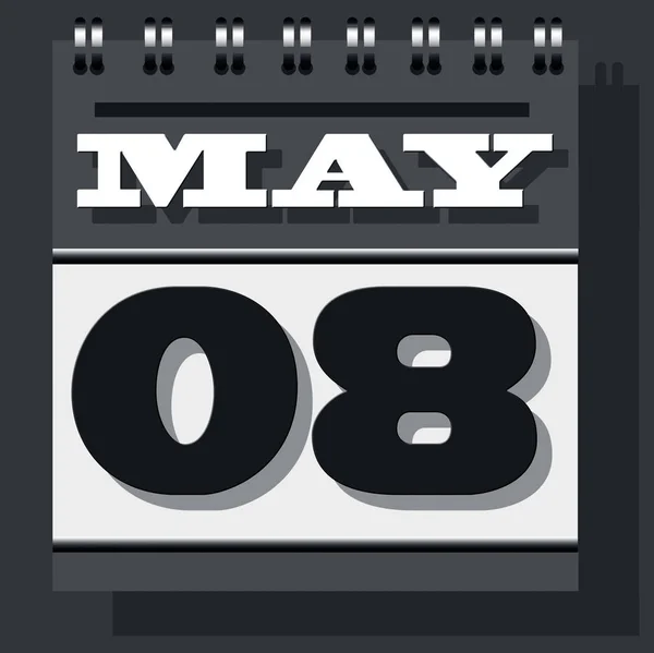 Calendário Folha Única Cor Verde Com Data Maio Hora Memória — Fotografia de Stock