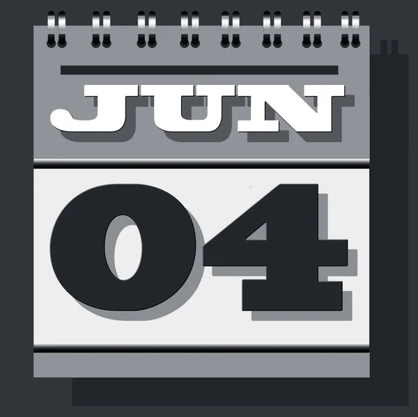 Calendário Mês Junho Com Uma Página Data Aberta Junho Indicando — Fotografia de Stock