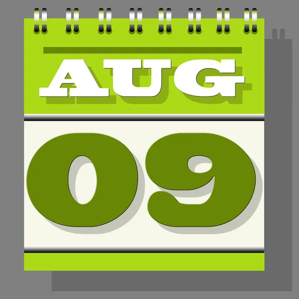 日页办公和家庭用途日历与8月1日和8月9日的开放日页隔离 纪念世界土著人民国际日 — 图库照片