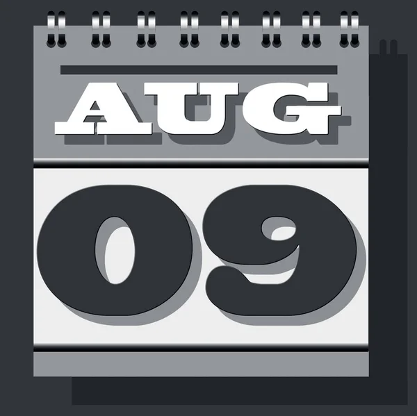 Daily leaf office and domestic purpose calendar isolated with open date page of the August month and date 9th August. Indicating International Day of the World\'s Indigenous Peoples.