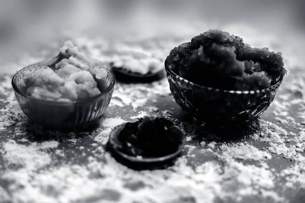 Gujarati Indiano Prato Popular Atte Sheera Parshad Halwa Karah Uma — Fotografia de Stock