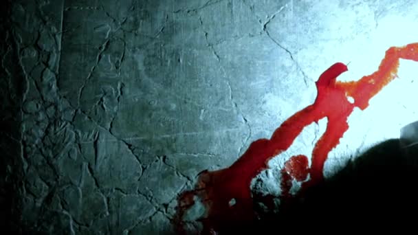 Movendo Falso Elemento Sangue Orgânico Splatter Completo Cinemática Falso Sangue — Vídeo de Stock