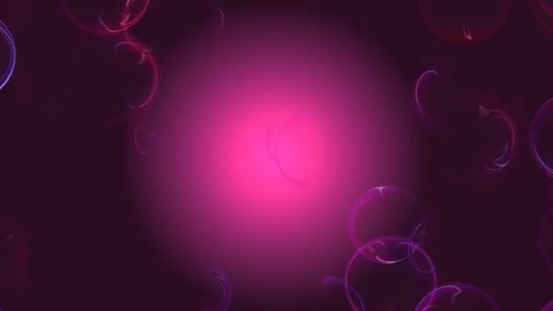 透明石鹸泡ピンク色の背景に4K解像度で — ストック動画