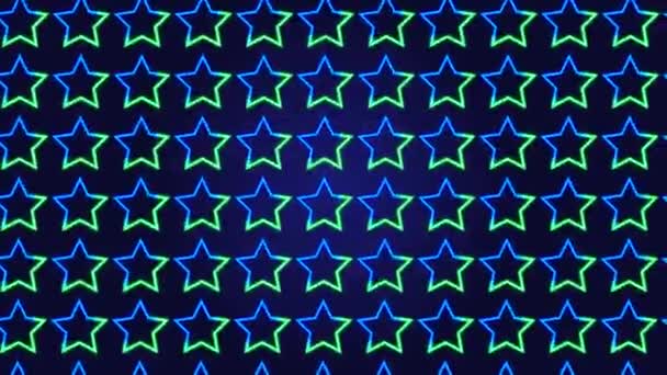 Trendy Minimalistische Ster Vormige Abstracte Neon Gekleurde Achtergrond Hoge Kwaliteit — Stockvideo