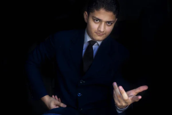 Portrait Shot Confused Thinking Businessman Ceo Executive Wearing Suit — Stock Photo, Image