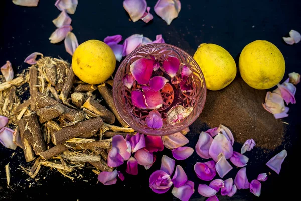 Gros Plan Masque Facial Herbes Séculaires Mulethi Pour Une Peau — Photo