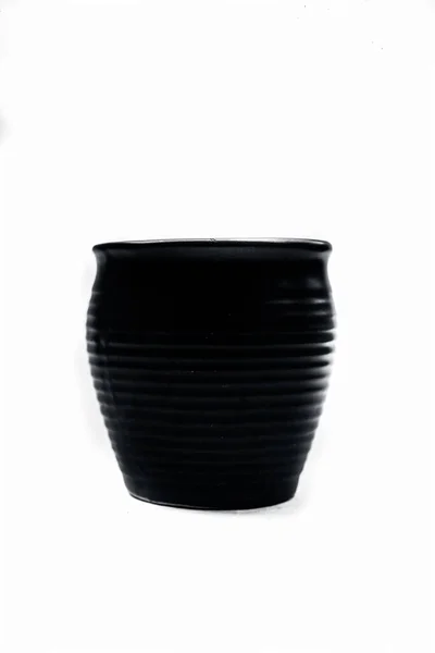 Shot Clay Glass Απομονώνονται Ένα Λευκό Χρώμα Φόντο Περικοπή Διαδρομή — Φωτογραφία Αρχείου