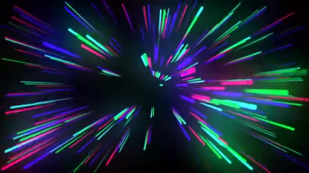 Colorful Disco Light Loop Animation Colorful Hyperdrive Animation Full Resolution — Stock Video