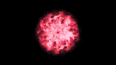 Dinamik Magenta renkli şok dalgası ya da 1080 Hd çözünürlüğünde siyah arkaplan üzerinde neon renkli yangın dalgası animasyonu. Soyut kaplama arkaplan canlandırması.