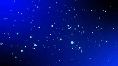 Açık gökyüzü mavi renkli parçacık küreleri ile dinamik soyut arkaplan animasyonu Hd çözünürlüğünde mavi renkli bir arkaplan üzerine düşüyor.