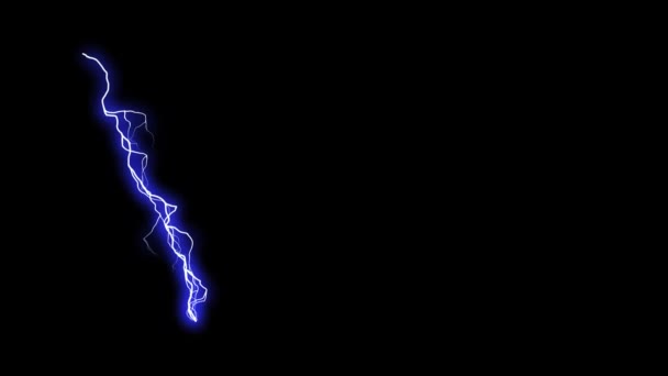 Realisztikus Lightning Sztrájk Animáció Egy Fekete Színű Háttér Mozi Elem — Stock videók