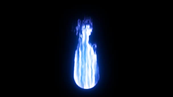 蓝色和绿色的科幻电影火球动画在黑色背景下完全隔离 — 图库视频影像