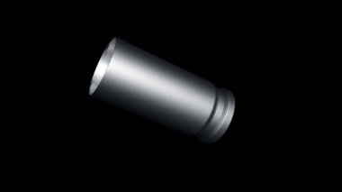 3d empty .45 bullet shell over black background. clipart