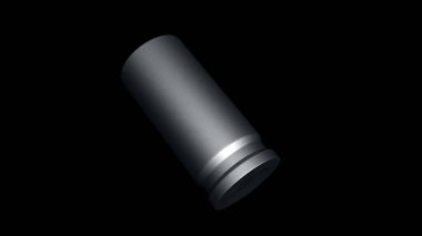 Siyah arka planda 3D boş 45 'lik mermi kovanı..
