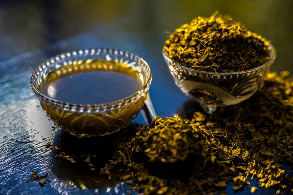 Tiro Kasuri Methi Seco Cru Juntamente Com Sua Pasta Recém — Fotografia de Stock