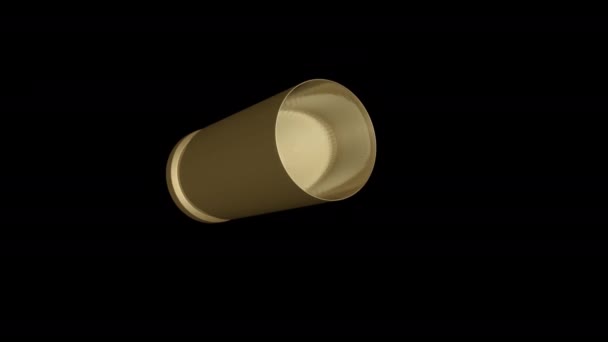 Coque de balle vide 3d 0.45 sur un fond noir, Cinéma Éléments en résolution 4k UHD .